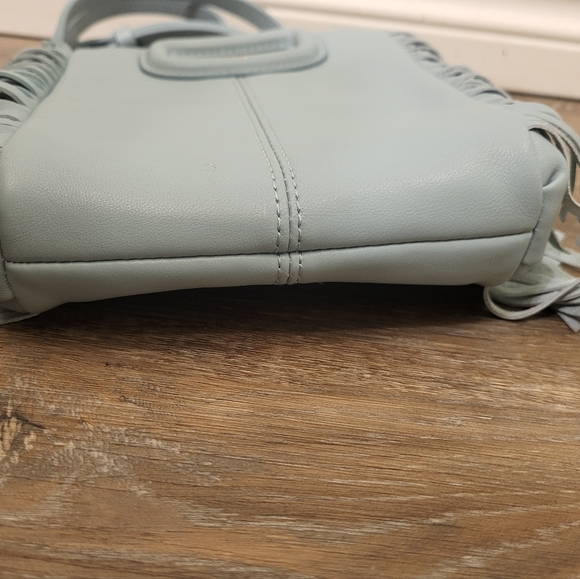 Maje Leather Mini M Bag With Extra Chain Strap Celadon (Light Tourquois Blue) - Picture 11 of 13